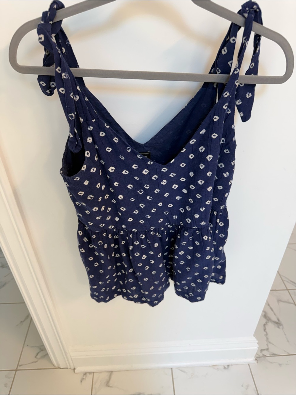 GAP Navy Blue Printed Tie-Shoulder Camisole